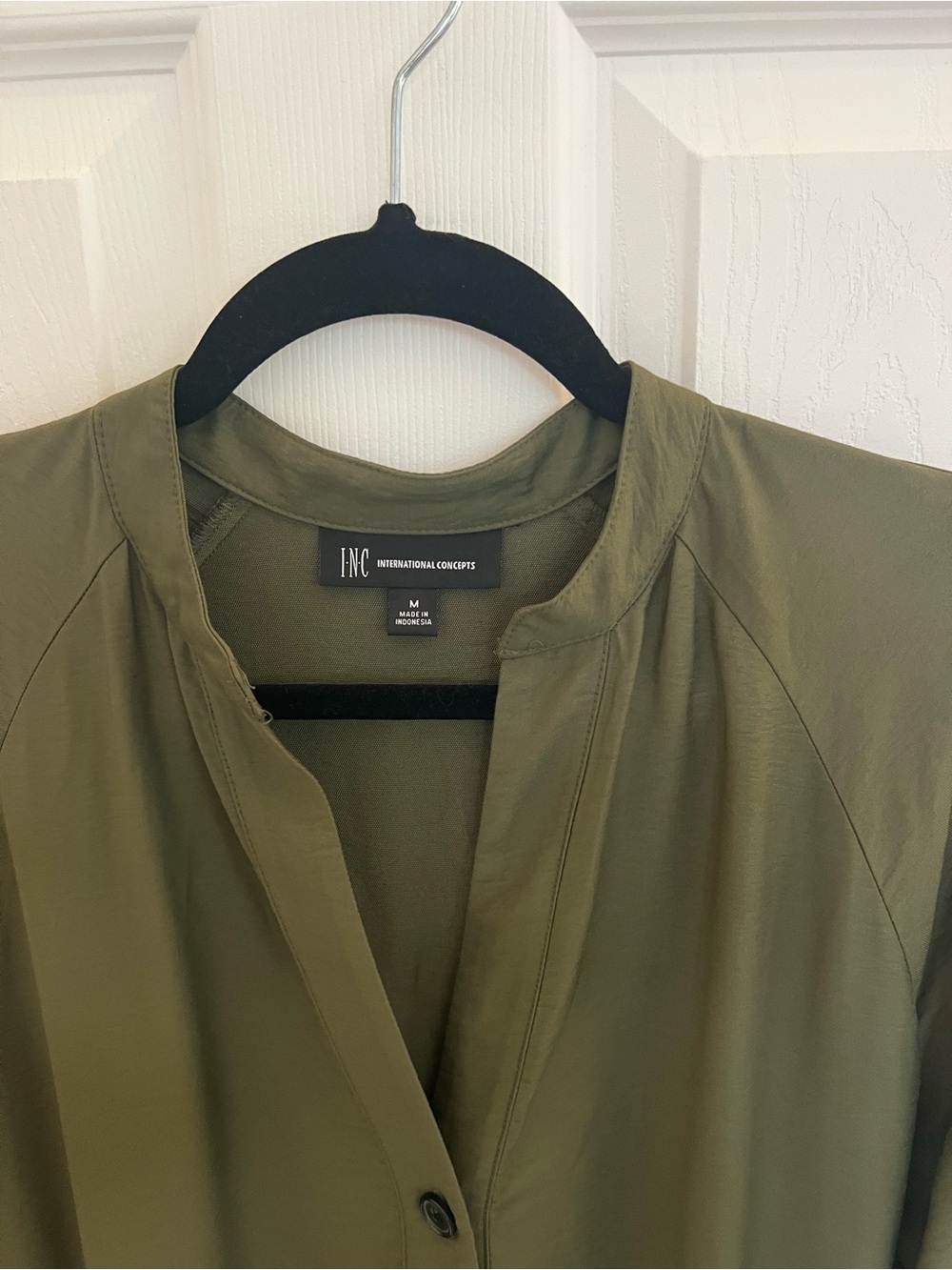INC International Concepts Olive Green Belted Jumpsuit Romper - Picture 2 of 12